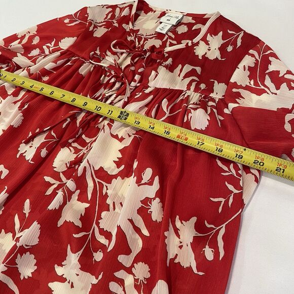 Johanna Ortiz X H&M Red Wild Roses Voluminous Satin Dress Kaftan Size XS - Picture 8 of 13